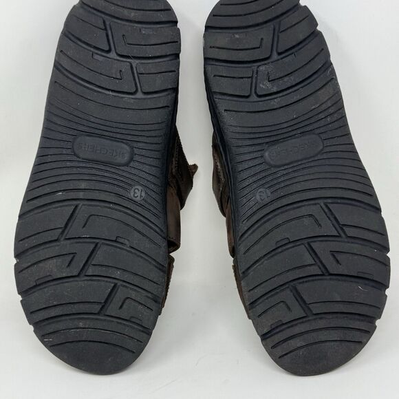 Skechers Jammers Platform Sandals Mens 13 Brown Leather Chunky Sole Vintage Y2K - Picture 15 of 16